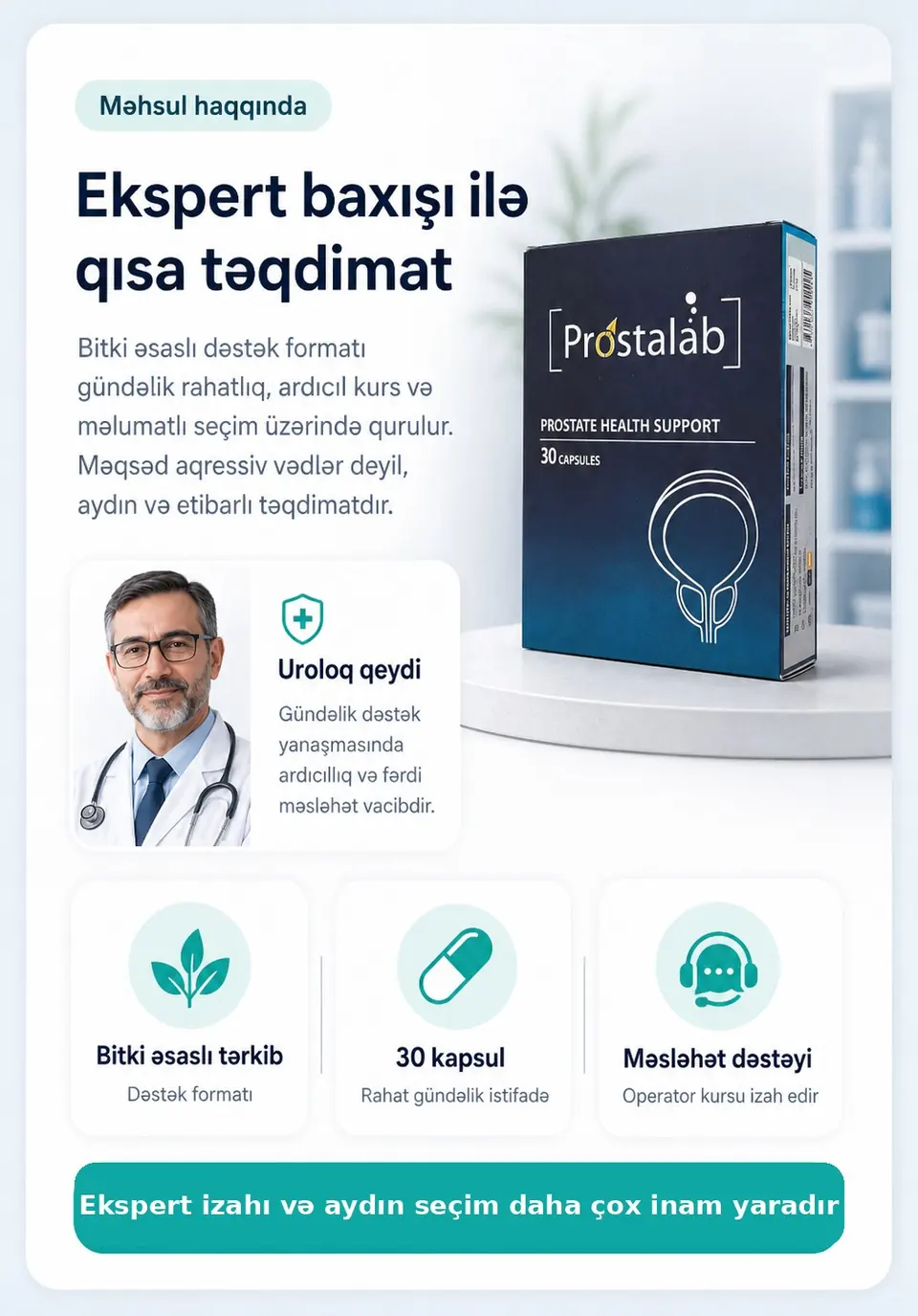 Prostalab haqqında ekspert baxışı ilə qısa təqdimat